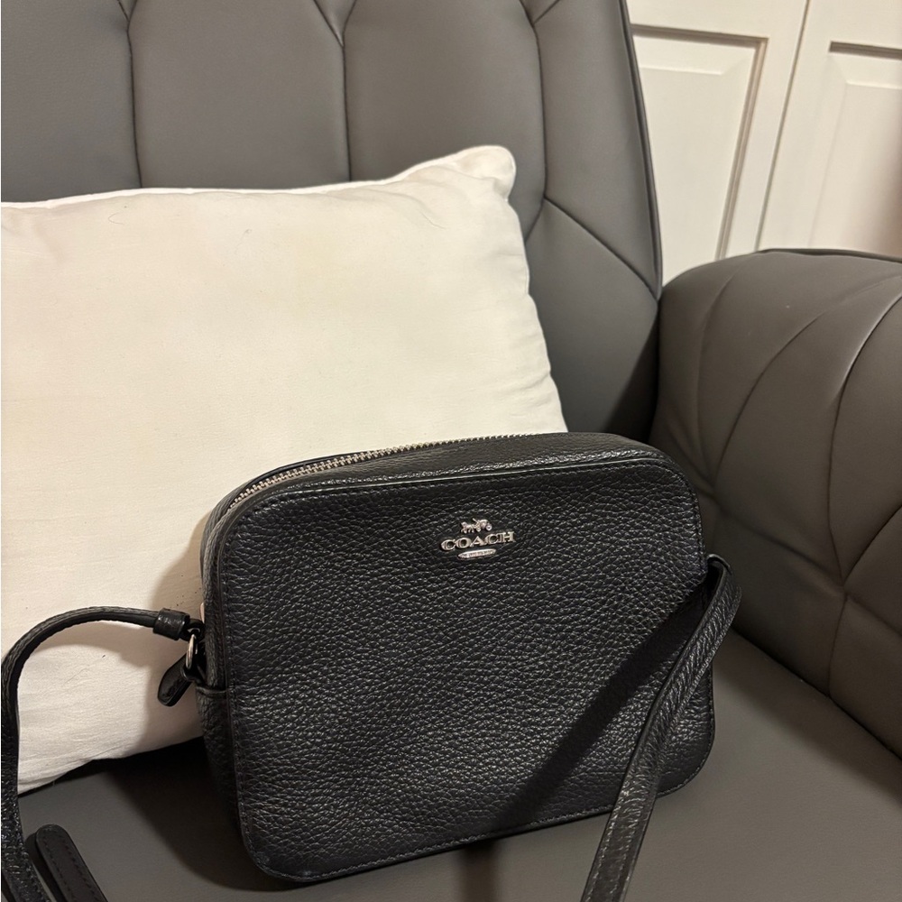 Coach Pebbled Leather Black Crossbody